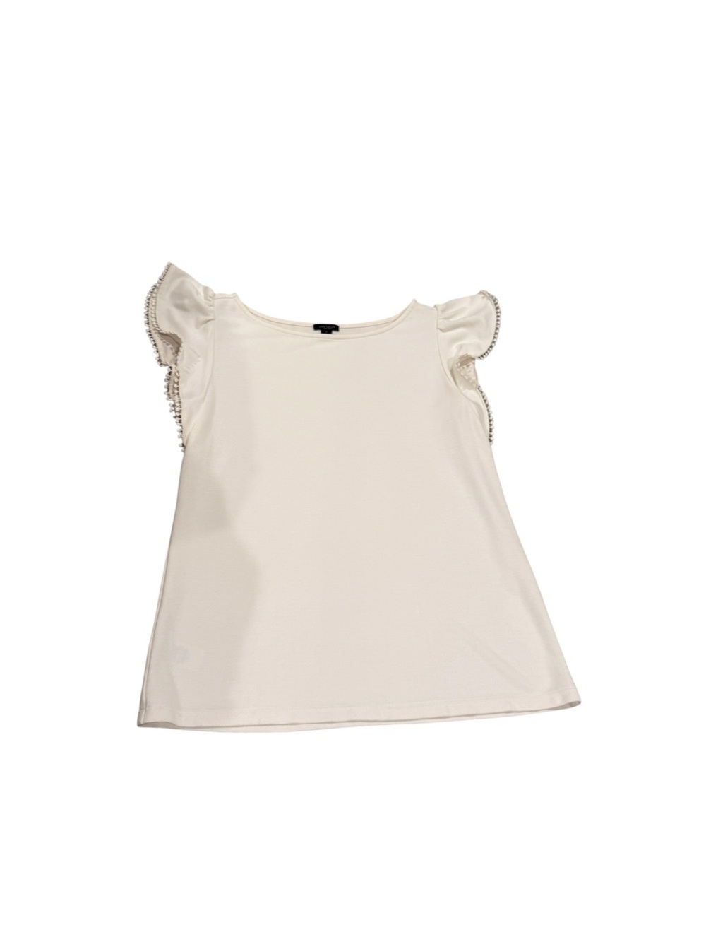 Ann Taylor Factory Cream Ruffle Sleeve Top